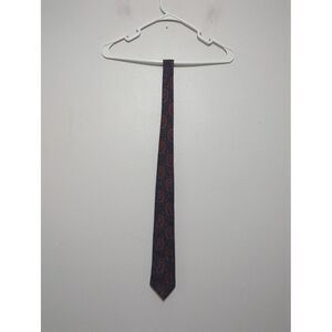 Mallards‎ Mens Paisley Silk Tie Green Burgundy English Print Handmade Necktie